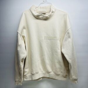 ESSENTIALS PULLOVER SWEATSHIRT SIZE L OFF WHITE